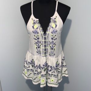 MAEVE embroidered babydoll tank